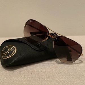 RAY-BAN Aviator Sunglasses Arista/Brown Gradient